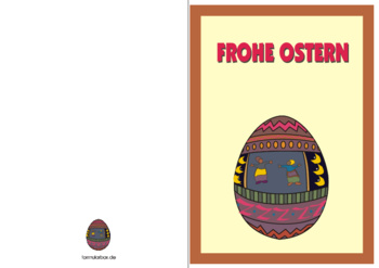 Grußkarte Ostern, Osterei - Grußkarte, Frohe Ostern mit einem Osterei.