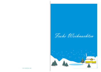 Grußkarten: Weihnachtskarte 'Frohe Weihnachten, Winterlandschaft'. PDF Datei