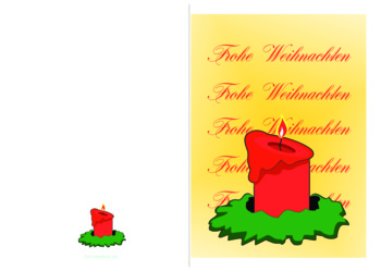 Grußkarte, Weihnachtsgrüße, Frohe Weihnachten mit roter Kerze.