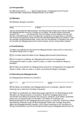 Gewerblicher Mietvertrag (Word) | Word-Vorlage zum ...