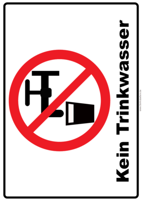 Verbotsschild &lsquo;Kein Trinkwasser&rsquo; | Zum Ausdrucken