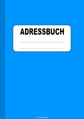 Organisieren, Planen: Adressbuch, Register A-Z (Blau). PDF Datei