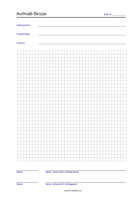 Aufmaß-Skizze (PDF) - Vordruck Aufmaßskizze für Bau und Handwerk.