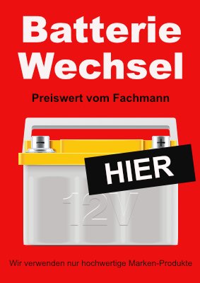 Fahrzeuge, Boote: Plakat 'Batterie Wechsel' - XXL-Plakat. PDF Datei