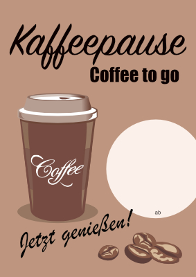Coffee to Go 2xA1 Werbung Kaffeebecher Plakat 2x A1 Plakat Kaffeespezialitäten 