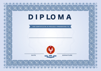 Diplome, Zertifikate: Diplom, Diploma klassisch (Blau). PDF Datei