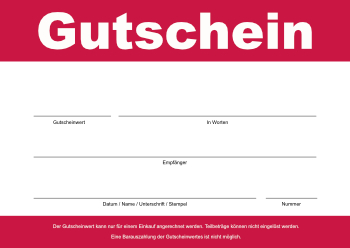 Gutscheine: Einkaufsgutschein (Rot). PDF Datei