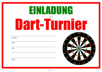 Einladungen: Einladung zum Dart-Turnier. PDF Datei