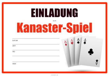 Einladungen: Einladung zum Kanaster-Spiel. PDF Datei