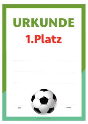 Urkunden Sportarten: Urkunde Fußball, Grün. PDF Datei