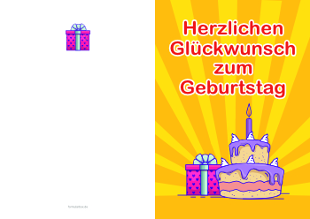 Grußkarten: Geburtstagskarte, mit Kerze. PDF Datei