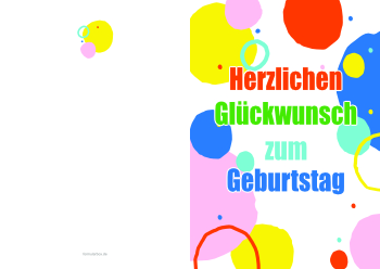 Grußkarten: Geburtstagskarte, Modern, Bunt. PDF Datei