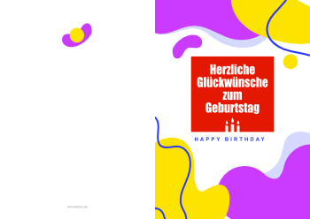 Grußkarten: Geburtstagskarte, Modern, Rot. PDF Datei