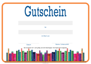 Gutscheine: Gutschein 'Buch, Regal'. PDF Datei