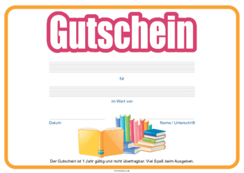 Gutscheine: Gutschein 'Bücher'. PDF Datei