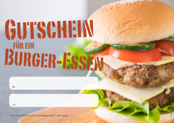 Gutscheine: Erlebnisgutschein Burger-Essen. PDF Datei
