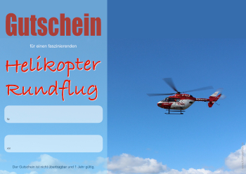 Gutscheine: Erlebnisgutschein Hubschrauber Rundflug. PDF Datei