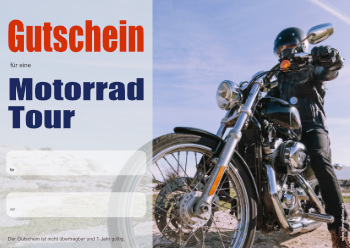 Gutscheine: Erlebnisgutschein Motorrad Tour. PDF Datei