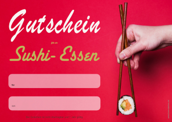 Erlebnisgutschein Sushi Vorlage Muster Zum Ausdrucken