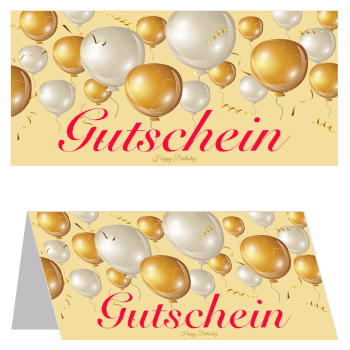 Gutscheine: Gutscheinkarte 'Goldene Ballons'. PDF Datei