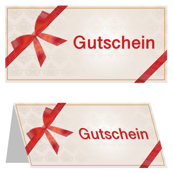 Gutscheine: Gutscheinkarte 'Rote Schleife'. PDF Datei
