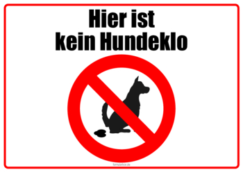 Schilder, Tafeln: Verbotsschild, kein Hundeklo. PDF Datei