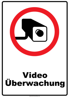 2 Hinweisschilder Videoüberwachung Hinweisschild Video Überwachung als PDF Datei