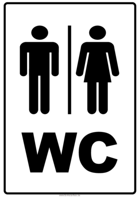 Schilder, Tafeln: Hinweisschilder Toilette, WC. PDF Datei