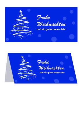 Grußkarten: Weihnachtskarte modern (Blau). PDF Datei
