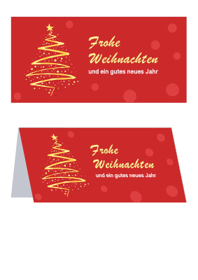 Grußkarten: Weihnachtskarte modern (Rot). PDF Datei