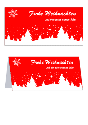 Weihnachtskarte Winterlandschaft Rot Pdf Vorlage Zum Ausdrucken