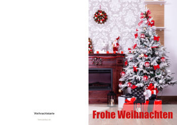 Grußkarten: Weihnachtskarte Foto 'Weihnachtsbaum mit Schnee'. PDF Datei