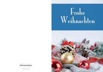 Grußkarten: Weihnachtskarte Foto 'Rote Kugeln mit Schleife'. PDF Datei