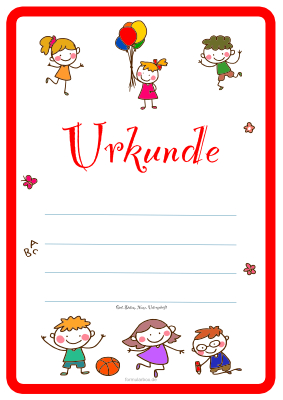 Urkunden Kinder: Kinder Urkunde 'spielende Kinder'. PDF Datei