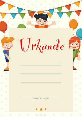 Urkunden Kinder: Kinder Urkunde 'Kinder und Luftballons'. PDF Datei