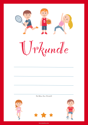 Kinder Urkunde 'Kinder und Sport' | Pdf-Vorlage zum Ausdrucken