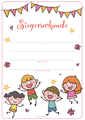 Urkunden Kinder: Kinder Siegerurkunde 'lachende Kinder'. PDF Datei