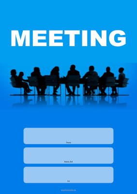 Organisieren, Planen: Meeting Einladung, Blau. PDF Datei