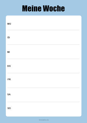 Vorlagen für die Organisation und Planung. 9 Vorlagen, Blauer Hintergrund. Meine Vorlagen zur Planung und Organisation (Blau) als PDF Datei