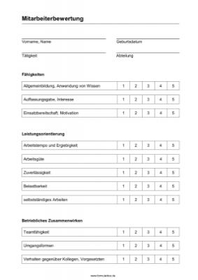 Personal, Bewerber: Mitarbeiterbewertung, Eigenschaften (PDF). PDF Datei