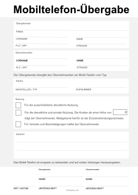 Personal, Bewerber: Handy Übergabe-Protokoll (PDF). PDF Datei