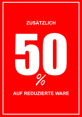 POS, Werbung: Plakat 'ZUSÄTZLICH 50%' - XXL-Plakat. PDF Datei