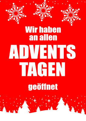 POS, Werbung: Plakat Adventstage geöffnet. PDF Datei