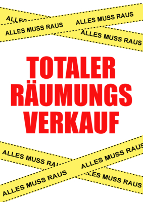 POS, Werbung: Plakat mit Band 'Totaler Räumungsverkauf' - XXL-Plakat. PDF Datei