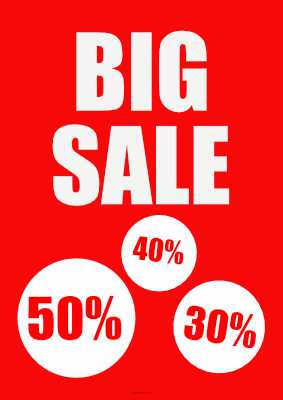 POS, Werbung: Plakat 'Big Sale' - XXL-Plakat. PDF Datei