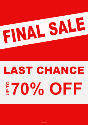 Werbeplakat 'Final Sale'. Werbe-Schild für den Handel. DIN A1 bis DIN A4. Plakat 'Final Sale' - XXL-Plakat als PDF Datei
