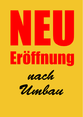 Plakat Neueroffnung Umbau Gelb Pdf Vorlage Zum Ausdrucken