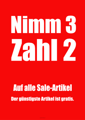 POS, Werbung: Plakat 'Nimm3, Zahl 2' - XXL-Plakat. PDF Datei