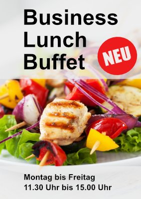 Gastronomie, Hotel: Restaurant Plakat Business Lunch Buffet, Neu. PDF Datei