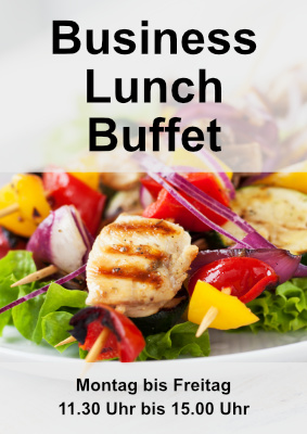 Gastronomie, Hotel: Restaurant Plakat Business Lunch Buffet. PDF Datei